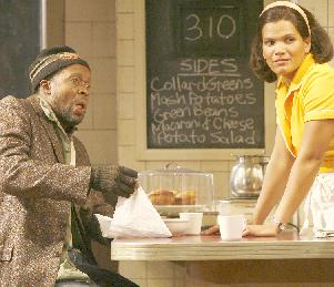  Leon Addison Brown as Hambone and January Lavoy as Risa in Two Trains Running at Signature Theatre Company.