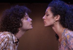 Michael Ray Escamilla as Chaparro  & Lucia Brawley as Soledad  in <i> Fuentes</i>