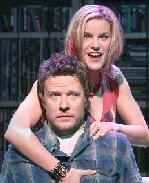 Jenn Colella as Laura and Will Chase as Rob in High Fidelity<br>